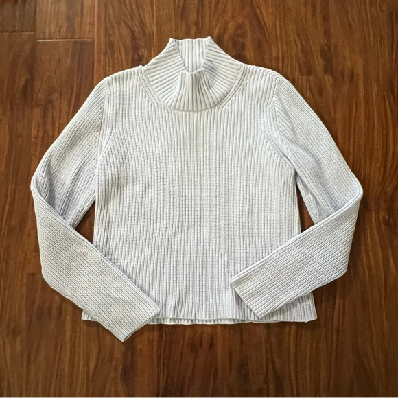 French Connection Mozart Crop Mock Turtleneck Sweater Light Blue size large - Picture 5 of 11